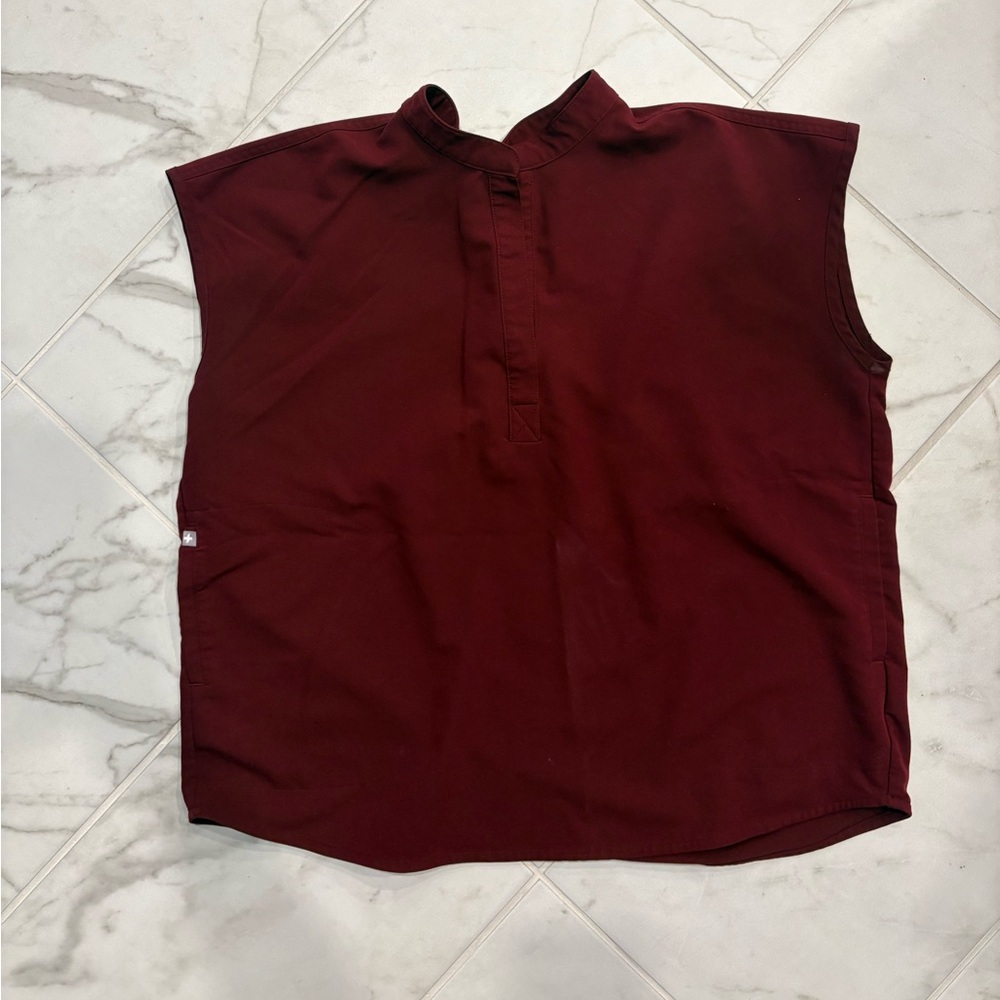 FIGS Burgundy Women Rafaela Scrub Top